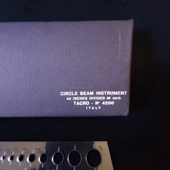 Vintage Tacro Circle Drafting Beam Instrument Tool Set 40" Divided in 40th Italy - Picture 7 of 10